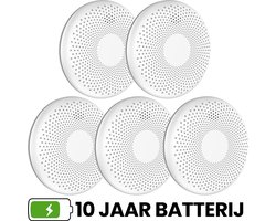 Aroha Safety Pro Combimelder - 10 jaar batterij - Rookmelder & Koolmonoxidemelder - CO melder & Brandmelder - 5 set