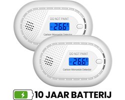 Aroha Safety Pro Koolmonoxidemelder - CO melder met 10 jaar batterij - Draagbare koolstofmonoxidemelder, CO meter & CO gas detector met alarm - Multipack 2 set