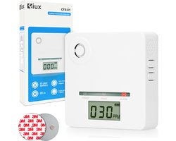 Fiux CFX-01 - Koolmonoxidemelders - Co melder - Koolmonoxidemelder 10 jaar batterij - Met magneet montage - Thermometer - Voldoet aan Europese Norm EN50291