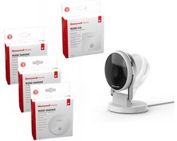 Honeywell Home Veilig Thuis Pakket - Camera, CO-melder en 3 Rookmelders