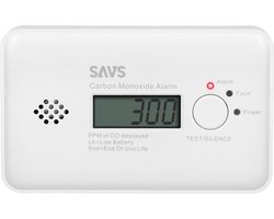 SAVS C10 Koolmonoxidemelder - 10 jaar batterij - LCD display - 10 jaar Figaro® sensor - Voldoet aan Europese norm