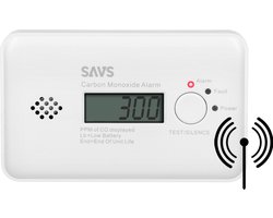 SAVS C10-W Draadloos koppelbare koolmonoxidemelder - LinkSmart® - Optioneel WiFi - LCD Display - CO melder