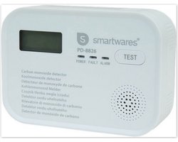 Smartwares® PD-8826 Koolmonoxidemelder - Levensduur van 10 Jaar - Vervangbare Batterij met 1 Jaar Autonomie