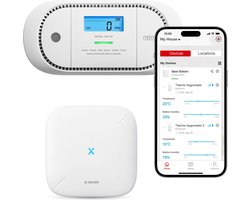 X-Sense Slimme koolmonoxidemelder bundel met WiFi - 1 XC01-M CO melder en 1 SBS50 Base Station - Link+ Pro - Werkt via app - Draadloos RF koppelbaar - LCD Display