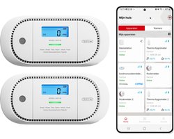 X-Sense XC01-M Slimme koolmonoxidemelder met WiFi - 2 Koolmonoxidemelders - Link+ Pro - Werkt via app - Draadloos RF koppelbaar - LCD Display - CO melder