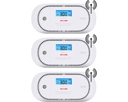 X-Sense XC01P-WR Koppelbare koolmonoxidemelder - 3 koolmonoxidemelders - 10 jaar Figaro® sensor - LCD display - Voldoet aan Europese norm - Draadloos koppelbaar