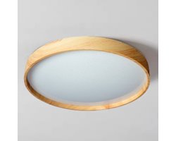 360 Living - Badkamerlamp plafond - Hout - IPP44 - 12V - ⌀ 38cm - Scandinavisch - Led Plafondlamp - Plafoniere Badkamer - Plafonnière - Plafondlamp zwart