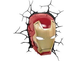 3DLightFX Iron Man Lamp - Wandlamp - Marvel Lamp - Lamp Kinderkamer - Nachtlamp - Draadloos