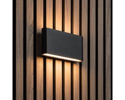 Akudeco - Wandlamp oplaadbaar voor binnen - Voor akoestische wandpanelen - 4400mAh batterij - 2700K warm wit licht - Mat zwart