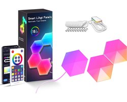 APO Electronics® - Hexagon LED Verlichting - 3 Stuks - Geschikt voor App bediening met Tuya - Gaming Verlichting - RGB & IC LED Panelen - Wandlamp Met Afstandsbediening