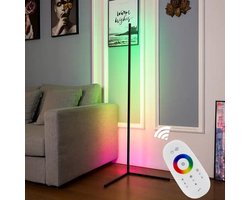 BALORS® Slimme Led vloerlamp RGBWW – Dimbaar- Hoeklamp – Sfeerlamp – Gamelamp – Leeslamp – Slaapkamerlamp - Woonkamerlamp – Staande lamp – Sfeerverlichting - Afstandsbediening – WiFi met app