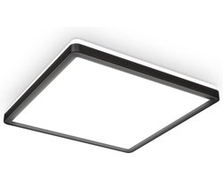 B.K.Licht - LED Plafonniére - zwart - led paneel - plafondlamp - l: 29.3cm - 4.000K - 2.400Lm - 18W