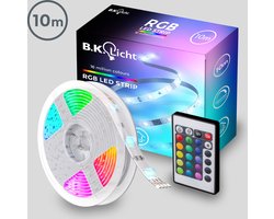 B.K.Licht – LED Strip 10 meter – Light strip – RGB LED Verlichting – met afstandsbediening – licht strip dimbaar – gaming accesoires