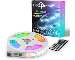 B.K.Licht - Led Strip - 5 meter - USB - RGB - dimbaar - met afstandsbediening