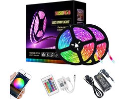 Black Friday 2024 Deals - Hoge kwaliteit Smart Led strip 2 X 5m Wifi - Bestuurbaar met App - 2022 Model - Geschikt voor iOS en Android - RGB LED Verlichting