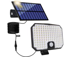 BOTC Buitenlamp met bewegingssensor op zonne energie - Afstandsbediening - Met dag nacht sensor - Solar wandlamp buiten - 1 Stuk