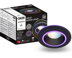 Calex Halo Slimme Inbouwspot - Smart Downlight - RGB en Warm Wit Licht - Zwart