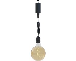 Calex Hanglamp voor buiten - Pendel Buitenverlichting op batterij - Goud - Filament Lichtbron - Zwart