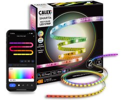 Calex Smart LED Strip - 2M, Slimme Lichtstrip, RGBIC+CCT, App bedienbaar, Binnengebruik, 12W