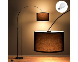 DD Booglamp - Booglampen Staand Vloerlampen Woonkamer - 30x30x175cm - Zwart