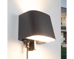 Dimbare wandlamp met stopcontacten voor buiten - Ares