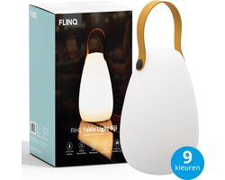 FlinQ Fiji Tafellamp - Oplaadbare Tafellamp voor Binnen en Buiten - Draadloze Tafellamp - RGB Lamp en Warm Wit Licht - IP44 - Wit