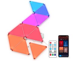 Glowinh - Triangle Led Lights - Triangle Led Panelen - Led Wandlampen - Smart Lights - Smart Lamp - Slimme Verlichting - Wandlampen Binnen - Sfeerlampen - Sfeerverlichting - Led Verlichting - Zeshoek Lampen - Gaming - Remote & App Bediening - 6 Stuks