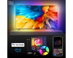 Glowinh - Tv Backlight- Led Verlichting - 55-65 Inch -Ambilight - Ambient Light - Led Verlichting TV - Led Strips - Led Light Strips - App Gebruik Tuya/Smartlife- Led Strips - Led Light - Gaming - Tv - Laptop - Compatibel met Alexia & Google