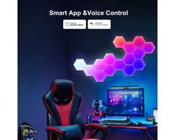 Hozard® Hexagon LED Lights App - Wandlamp Binnen – RGB LED Verlichting - Gaming Accesoires – Hexagon LED Panelen - 6 Stuks