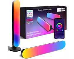 Iqonic Smart RGB Lamp - Slimme LED Light Bar - Tafellamp - 2 Stuks - Met App - Google Home en Alexa