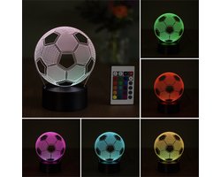 Klarigo®️ Nachtlamp – 3D LED Lamp Illusie – 16 Kleuren – Bureaulamp – Voetbal – Sfeerlamp – Nachtlampje Kinderen – Creative  - Afstandsbediening - WK 2022 - WK voetbal