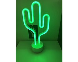 LED Cactus met neonlicht - groen neon licht - hoogte 29.5 x 14.5 x 8.5 cm - Tafellamp - Nachtlamp - Decoratieve verlichting - Woonaccessoires