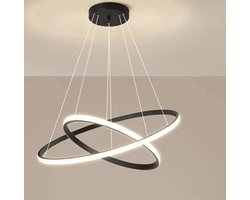 LED Hanglamp Ring-Luxe Moderne LED- 2-lamps- Ø 40cm bij Ø 60cm-Hanglampen- 3-Staps Dimbaar Zonder Dimmer- Met Verstelbare Hoogte-Woonkamer Lamp-Eetkamer Lamp