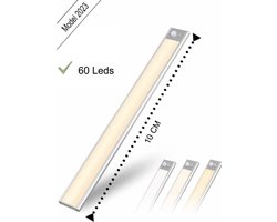 Led lamp - Led Strip - 10 cm-40 Leds -Accu-bewegingssensor -3 standen -warm licht, koud licht, fel licht - Opladen USB C -Lichtsensor- Magnetische Ophanging -Magneet-Trapverlichting-Keuken-Kast