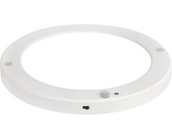 LED Plafondlamp met Bewegingssensor + Dag en Nacht Sensor - 18W - Helder/Koud Wit 6500K - 360° Zichthoek - Opbouw/Inbouw - Rond - Mat Wit