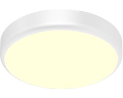 LED Plafondlamp met Sensor + Dag en Nacht Sensor - Brinton Gruna - 20W 2000lm - Warm Wit 3000K - IP54 - Opbouw - Rond - Wit