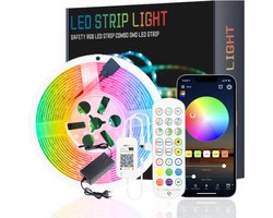 LED Strip - 5 meter - Compatibel met Alexa, Google Home, Home Assistant & Meer - WiFi & Cloud Control - Bedienbaar met Afstandsbediening, iOS & Android App - 5050 RGB - Knipbaar - Dimbaar - Muzieksynchronisatie - Zelfklevend - Smart LED