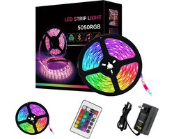 LED Strip - 5 Meter - Waterdicht -met Afstandsbediening - 3 Honderd Led lights - Led Light Strip - 10 mm Breed - 1 Jaar Garantie - 80W - 2.0 A - TV - Smart Verlichting - Licht strip