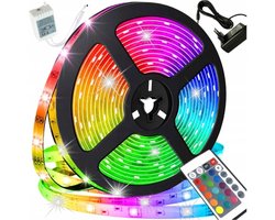 LED Strip - 5M - RGB Strip Lights - 5050 LED meerdere kleuren met IR Afstandsbediening - 12V Flexibele Led Lights voor Party Verjaardag Kerst Indoor DIY Decoratie - Home Decor Accessoires - Led strip 5m