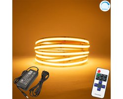 LED Strip COB - 5 Meter - Complete set - 2700k - warm wit - 320LED/m - Met RF Afstandsbediening