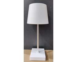 LED Tafellamp - Draadloos en Dimbaar - Moderne Touch Lamp - Tafellamp buiten - Bureaulamp Woonkamer - Nachtlamp Slaapkamer- Camping Lamp – Leeslamp- Wit - Op Batterijen