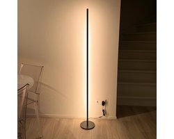 LETT® Minimalistische Staande Lamp / Vloerlamp - Dimbaar - 2400K - Mat Zwart