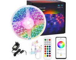 Lichtendirect-LED Strip - 20 meter - RGB verlichting - dimbaar - met afstandsbediening- Bluetooth - zelfklevend-Led light strip | Led lights | Led strips | Ledstrip