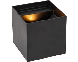 Lucide BOXX - Wandlamp Binnen/Buiten - LED Dimb. - 2x3W 2700K - IP54 - Zwart