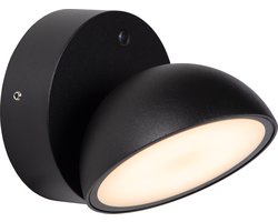 Lucide FINN - Wandlamp Binnen/Buiten - LED - 1x12W 3000K - IP54 - Dag/nacht sensor - Zwart