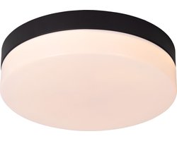 Lucide GENEVE - Plafonnière Badkamer - Ø 23 cm - LED - 1x12W 2700K - IP44 - Bewegingssensor - Zwart