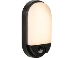 Lucide HUPS IR - Wandlamp Binnen/Buiten - LED - 1x10W 3000K - IP54 - Beweging & dag/nacht sensor - Zwart