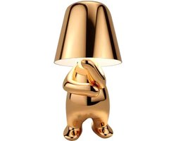 Luxus Draadloze Tafellamp Oplaadbaar Bins Brother - Goud - Mr What - Decoratieve Tafellamp - Nachtlamp - Tafellamp slaapkamer - Bureaulamp - LED - Touch - Dimbaar - Draadloos - Op batterijen