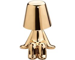 Luxus Draadloze Tafellamp Oplaadbaar Bins Brother - Goud - Mr Who - Decoratieve Tafellamp - Nachtlamp - Tafellamp slaapkamer - Bureaulamp - LED - Touch - Dimbaar - Draadloos - Op batterijen