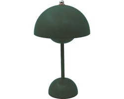 Luxus Draadloze Tafellamp Oplaadbaar - Josephine - Groen - 30cm - Decoratieve tafellamp - Tafellamp slaapkamer - Bureaulamp - LED - Touch - Dimbaar - Draadloos - Oplaadbaar